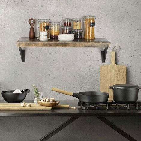 Equerre Murale - Fer Forgé - 15 cm - Pour Étagères Bricolage Intérieur Extérieur - 2 Pièces (1/4)