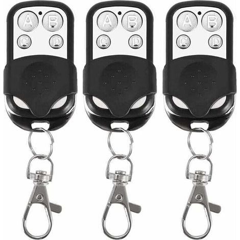 pair Lot de 3 télécommandes universelles pour portes automatiques, fréquence 315MHz, code fixe, 4 boutons, pour jusqu'à 4 portes. (1/4)