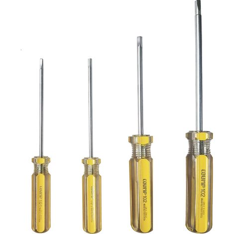 Lot de 4 tournevis à tête carrée dans les tailles suivantes : SQ0, SQ1, SQ2, SQ3, tournevis magnétique pour réparation domestique et projets de bricolage (jaune) (1/5)