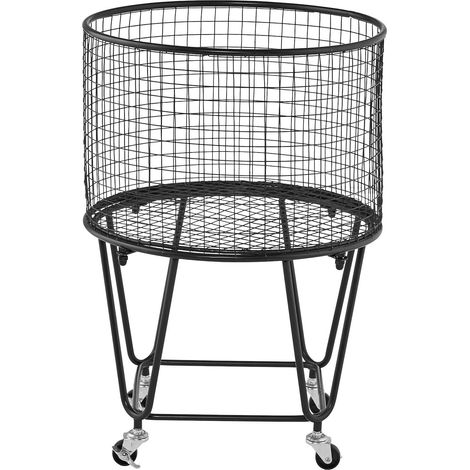 Chariot de Courses Roulant avec Roues Pivotantes, Capacité de Charge 27 KG, Panier en Acier Inoxydable pour Courses et Linge (1/5)