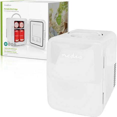 Nedis Mini frigo frigorifero portatile 4 Litri Bianco Camper Casa Barca 220 e 12 volt