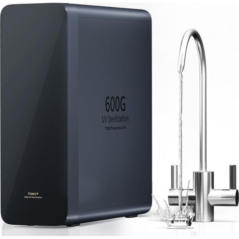 UV Filtre À Eau Par Osmose Inverse, Système De Filtration Minérale Sous Évier, RO Filtration À Eau 600 GPD, NSF/ANSI 58, 2:1 Pureté À L'Évacuation, Réduction Des TDS (U2 Pro) (1/5)