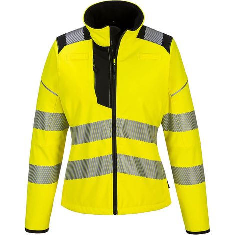Softshell Pw3 Hochsichtbarkeit für Damen Farbe: Gelb/Schwarz Größe XXL - Portwest