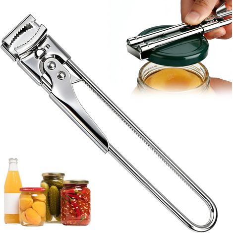 Ouvre Bocal Réglable,Acier Inoxydable Ouvre Bocal Réglable,Ouvre Boîte Professionnel En Acier Inoxydable Pourcouvercles De Conserve pour Les Personnes Âgées,Les Personnes Souffrant d'Arthrite,Femmes (1/5)