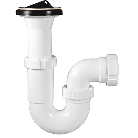 Sifón curvo con válvula extensible y tapón R-17 - RIUVERT (1/2)