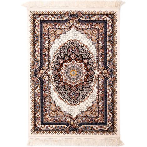 Tapis persan Erfan  - 150x100cm, Rectangular - 100% Acrylique - Tissé - Beige
