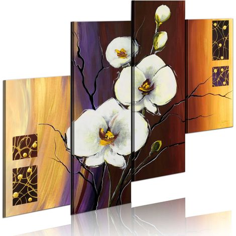 Quadro dipinto - Orchidea bianca - 120x100 (1/4)