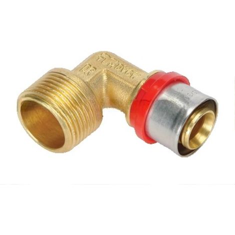 Coude mâle à sertir multicouche Ø26 - mâle 1'' (26/34) - Tiemme