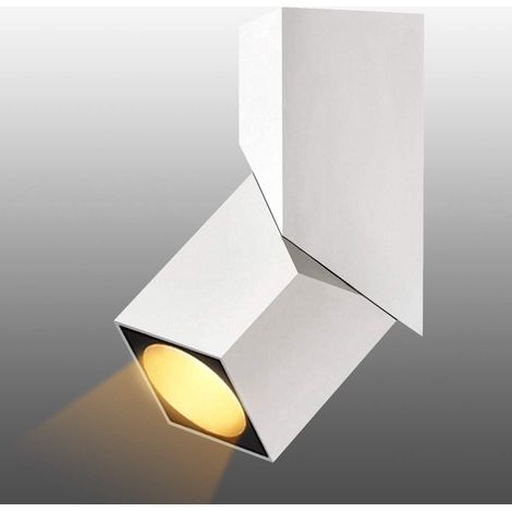 12W Plafonnier Spots LED Barre de Spots Orientable Spots de Plafond Industriel 355 Degrés Pivotant pour Interieur Bureau Salon Cuisine Salle,Lumière Blanc Chaud,Aluminium (Blanc) GROOFOO (1/5)