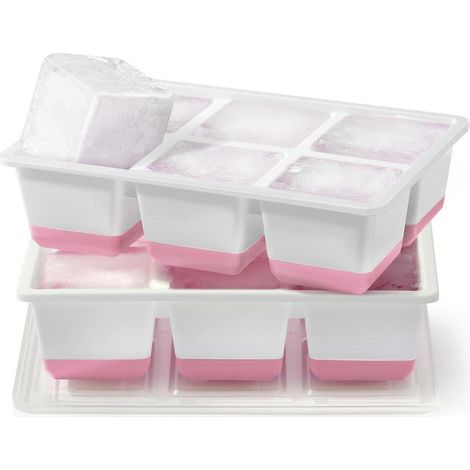 XXL Eiswürfelform mit Deckel, 6cm große Eiswürfel, BPA-frei, Silikon (1/5)