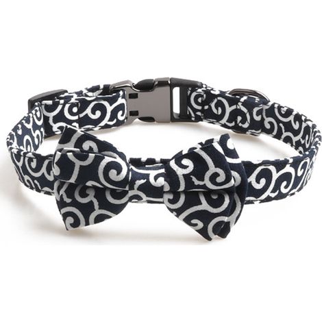 Collier Pour Chien En Coton Avec Nœud Papillon Amovible - Matériau Doux Et Respirant - Boucle Métallique Robuste - Pour Promenade Quotidienne Et Fêtes - 1 Pièce (1/5)