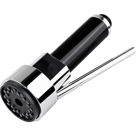 Universeller, ausziehbarer Küchenarmatur-Brausekopf, geeignet für moderne Herdausläufe und Badarmaturen, spritzfreier Brausekopf, 360° drehbar, glänzend verchromt – Crezuo