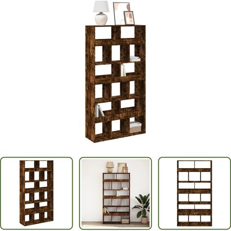 Rangement livres - Bibliothèque chêne fumé 100x33x187,5 cm bois d'ingénierie (1/5)