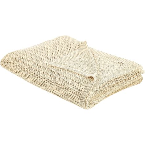 Bedspread ILEN Cotton 150 x 200 cm Beige