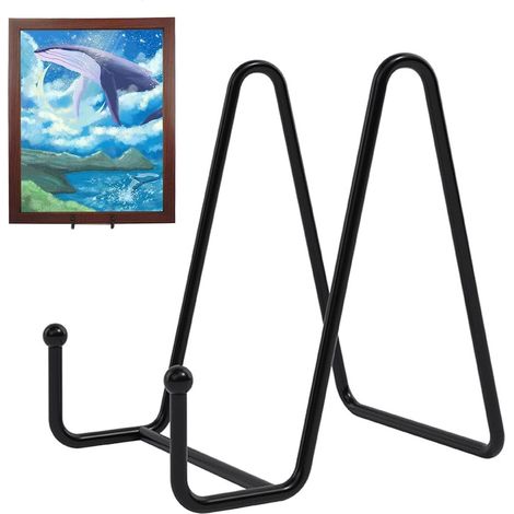Porte-assiette Présentoirs chevalet en fer noir pour assiette Support de chevalet en fer noir pour l'affichage, support de cadre photo présentoir support de livre de cuisine art de table (1/5)