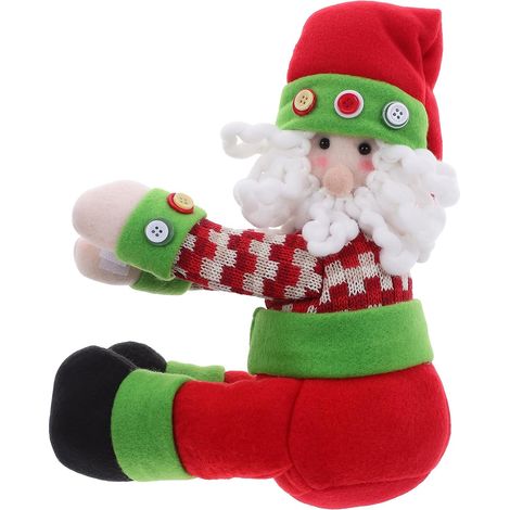 Sommet d’arbre de Noël Père Noël en peluche, décoration avec gnome rigolo qui se serre, ornement pour lien de rideau de fête de Noël (1/5)