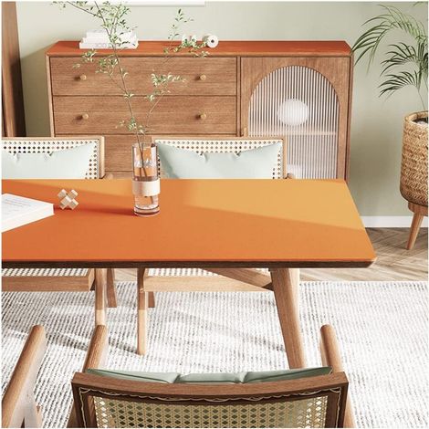 PU Tischdecke wasserdicht 40x80cm orange, kratzfest, hitzebeständig