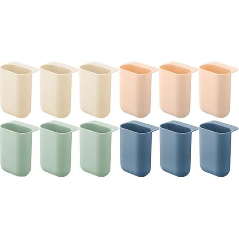 Porte-stylo - 12 pièces - Organisateur de bureau - Plastique - Auto-adhésif - Boîte de rangement multifonctionnelle - Organisateur de stylos pour la maison - Porte-stylo - Pour une utilisation sur bur (1/5)