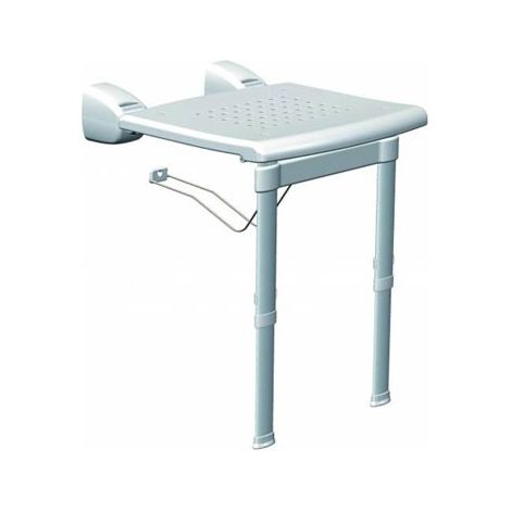 Sedile Doccia A Muro Ribaltabile Antiscivolo Con Gambe Telescopiche Anodizzato - P.51 X L.42 (1/2)