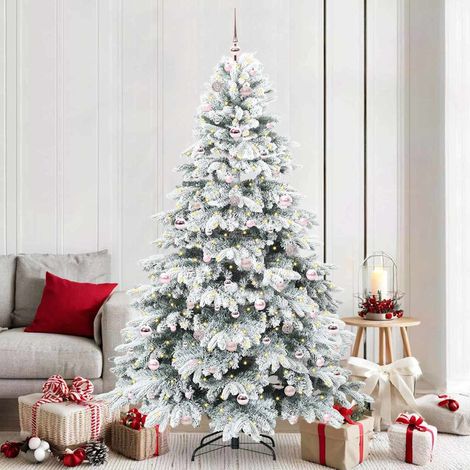 vidaXL Artificial Christmas Tree with 300 LEDs White 210 cm PE and PVC (1/5)