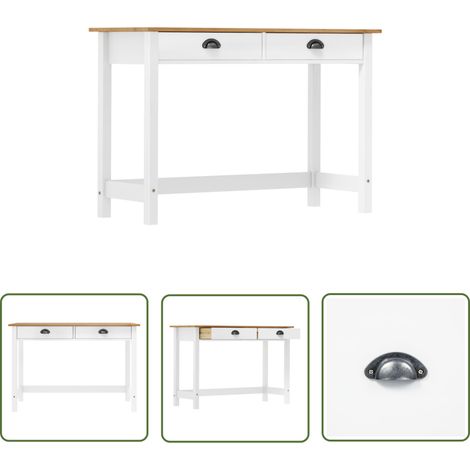 The Living Store Table console Hill avec 2 tiroirs 110x45x74 cm Pin solide - Table Basse - Meuble Rangement - Table D'appoint - Table Console - Mobilier Intérieur (1/5)
