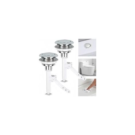 Bouton de rinçage de toilette 2PCS,Bouton poussoir de citerne de toilette à tête ronde,Boutons poussoirs de toilette à rinçage unique de 38mm (1/5)