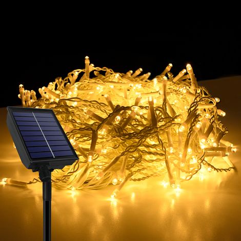 AUFUN Guirlande lumineuse déco chaîne de pluie LED protection IP44, 8 modes avec prise blanc chaud 400 LED 10m (1/5)