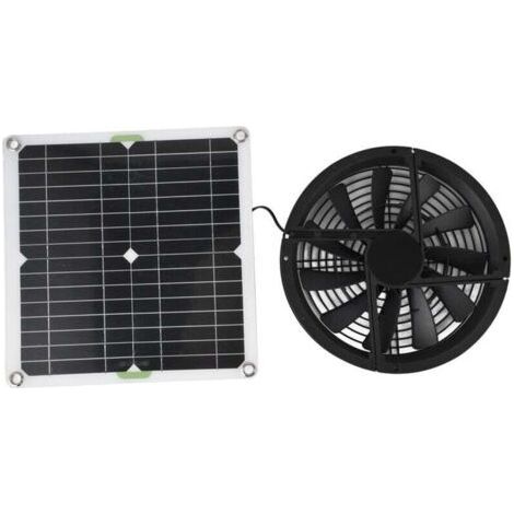 Jeffergarden 10 Inch 100W Solar Panel Fan Kit, Waterproof Round Ventilation Box, Exhaust for Chicken Coop, Greenhouse, Shed (1/4)