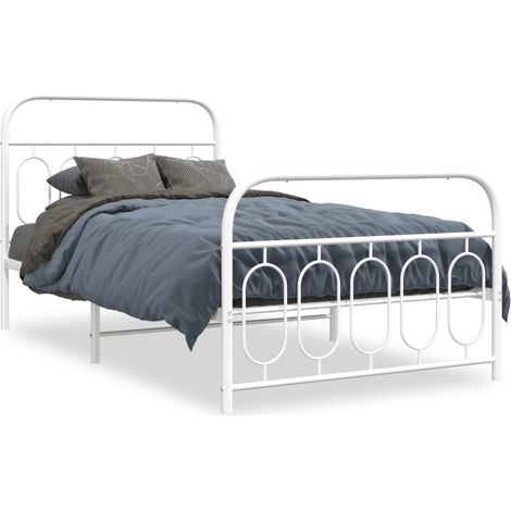 Maison Exclusive - Giroletto con Testiera e Pediera Metallo Bianco 107x203 cm (1/5)