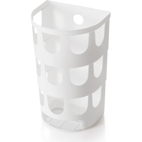 Support de sac poubelle en plastique, distributeur de sacs d'épicerie, panier de rangement de sacs poubelles, support de rangement mural (1/5)