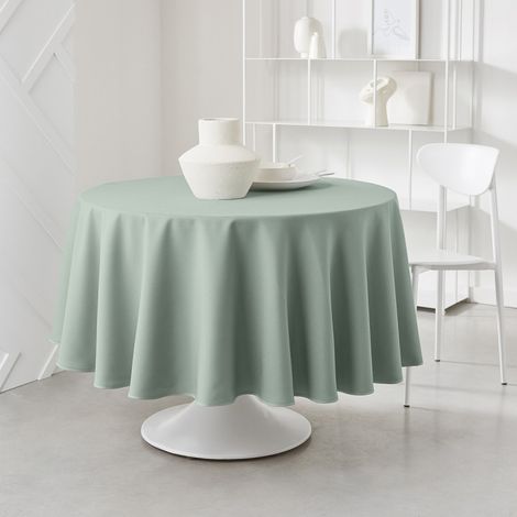 Nappe ronde en tissu "Essential" - Vert céladon - D 180 cm - Livraison gratuite