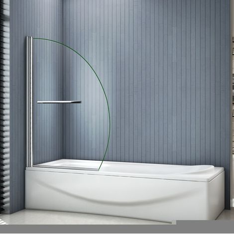 AICA 1000x1500mm 8mm EasyClean Glass Chrome 180 Pivot Bath Shower Screen With Handle