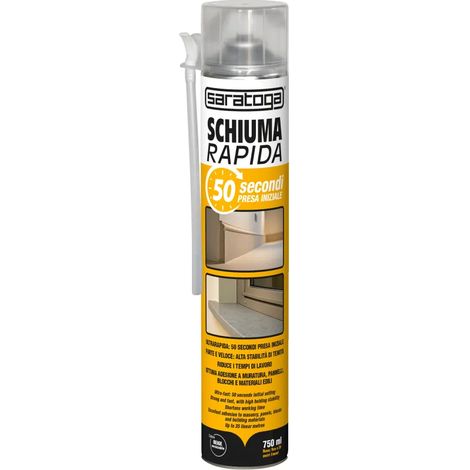 SCHIUMA Rapida 50 Secondi 750ML SARATOGA Per incollaggi rapidi FISSA E SIGILLA