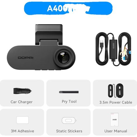 Dashcam, registrazione 4K Ultra HD, assistenza alla guida intelligente, A400, A400 n Hw-b, scheda SD da 128 GB (1/2)
