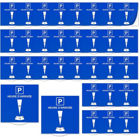 Set of 30 Blue Zone Parking Discs Cardboard Discs Time Stamp Car 15 x 15 cm Paper Parking Disc Car Accessories (1/5)