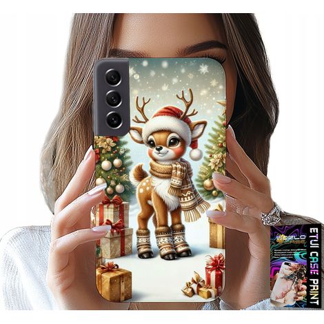 Custodia per Samsung Galaxy S21 - motivi natalizi con renne + vetro (1/5)