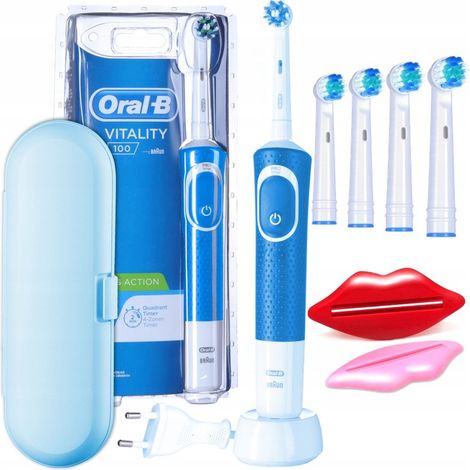 ORAL-B Vitality 100 Elektrische Zahnbürste + Zahnpastatubehältchen Blau