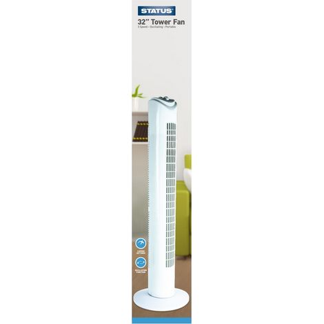 Status Fns 32" Tower Fan 3 Speed Oscillating - S32TOWERFAN1PKB...