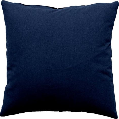 Coussin Déco Uni Déhoussable "Panama" 40x40cm Bleu Marine