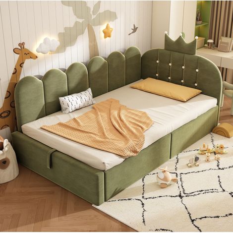 Letto struttura letto contenitore 90x200 velluto OKMYHOME (1/5)
