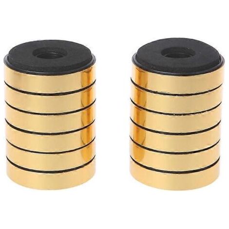 Lot de 12 pieds d'enceintes avec patins, pointes et amortisseurs de chocs - 40,5 mm x 13,5 mm - Doré (1/5)
