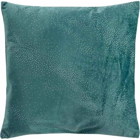 Coussin Velours Déco "Melrose" 40x40cm Pétrole (1/4)