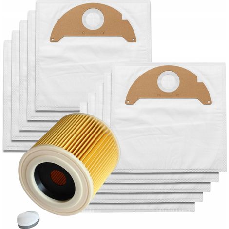 Kärcher Sacs Aspirateur Wd2 A2004 2054 Mv2 - 10 Sacs Synthétiques - 1 Filtre Inclus - 11 Pièces (1/5)