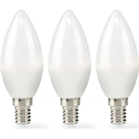 Nedis LBE14C352P3 bombilla LED vela blanco cálido 4,9W