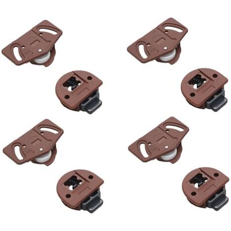 Pair of sliding door tracks with guide for built-in wardrobes, cabinet rollers, display cases, replacement for roller doors