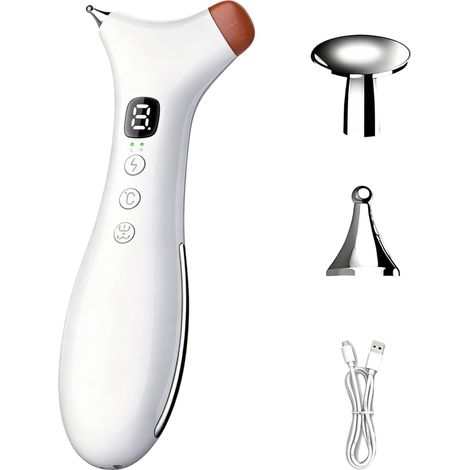 Masseur 4 en 1 pour la mâchoire et le visage, appareil de massage d'acupression avec fonction chauffante, vibration et EMS, masseur méridien avec 2 têtes de massage pour soulager les maux de (1/5)