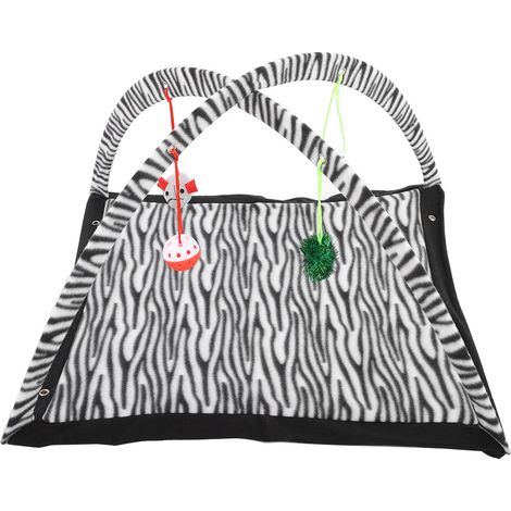 Tente pliante multifonctionnelle pour chat, tapis de jeu, couverture avec boule suspendue, jouet, fournitures pour animaux de compagnie (1/5)