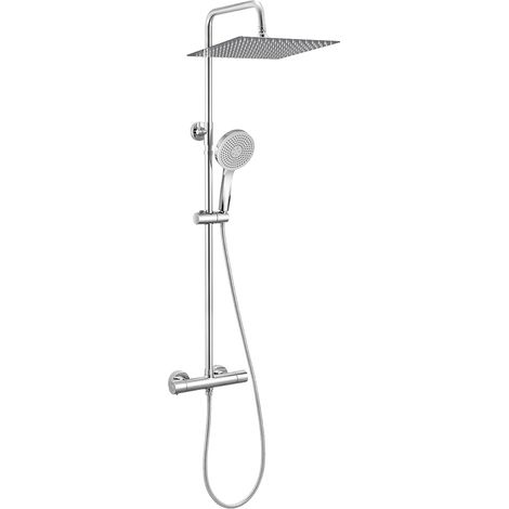 Duschset, 12" Regenbrause, höhenverstellbar, Chrom, 12 Zoll, G1/2 (1/2)