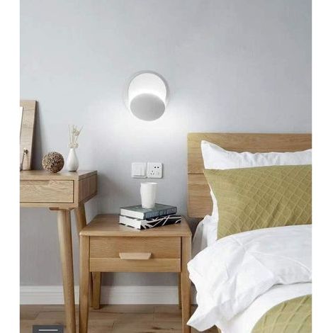 Appliques Murales Interieur Blanc Lampe Murale LED 5W Moderne Applique Murale Blanc Chaud Créatif 2 en 1 Fer Applique Murale Lampe Led (Blanc) (1/3)