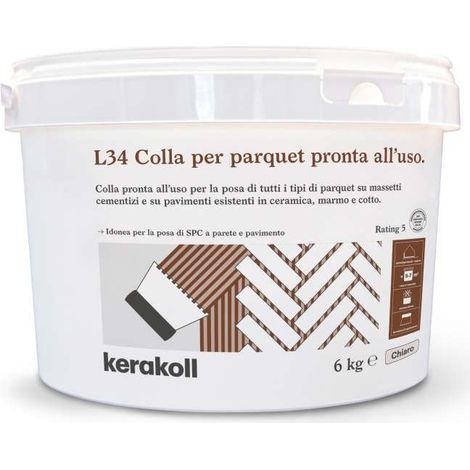 Kerakoll Colla Parquet Pronta Uso 6kg L34 Adesivo per Posa Legno Interno